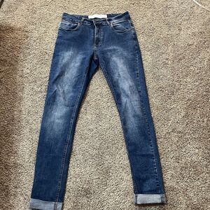 BARBELL Apparel Jeans Mens Size 30 Blue Dark Wash Denim Measure 30X33 Stretch